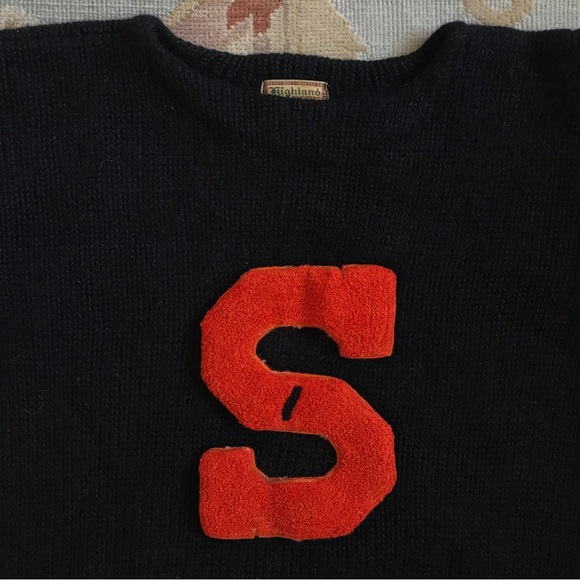 SOLD:  1940’s Highland Knitting Mills Wool Varsity College Letter Sweater - Picture 4 of 16